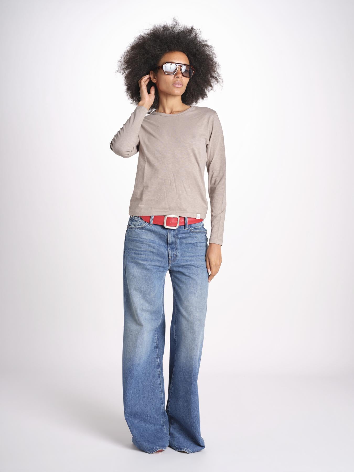 t-shirt girocollo manica lunga WSLS21 061 FRAIDED GRAIN merz b 