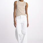 Canotta costine righine GUESS NOT SO TIRED ECRU howlin' 