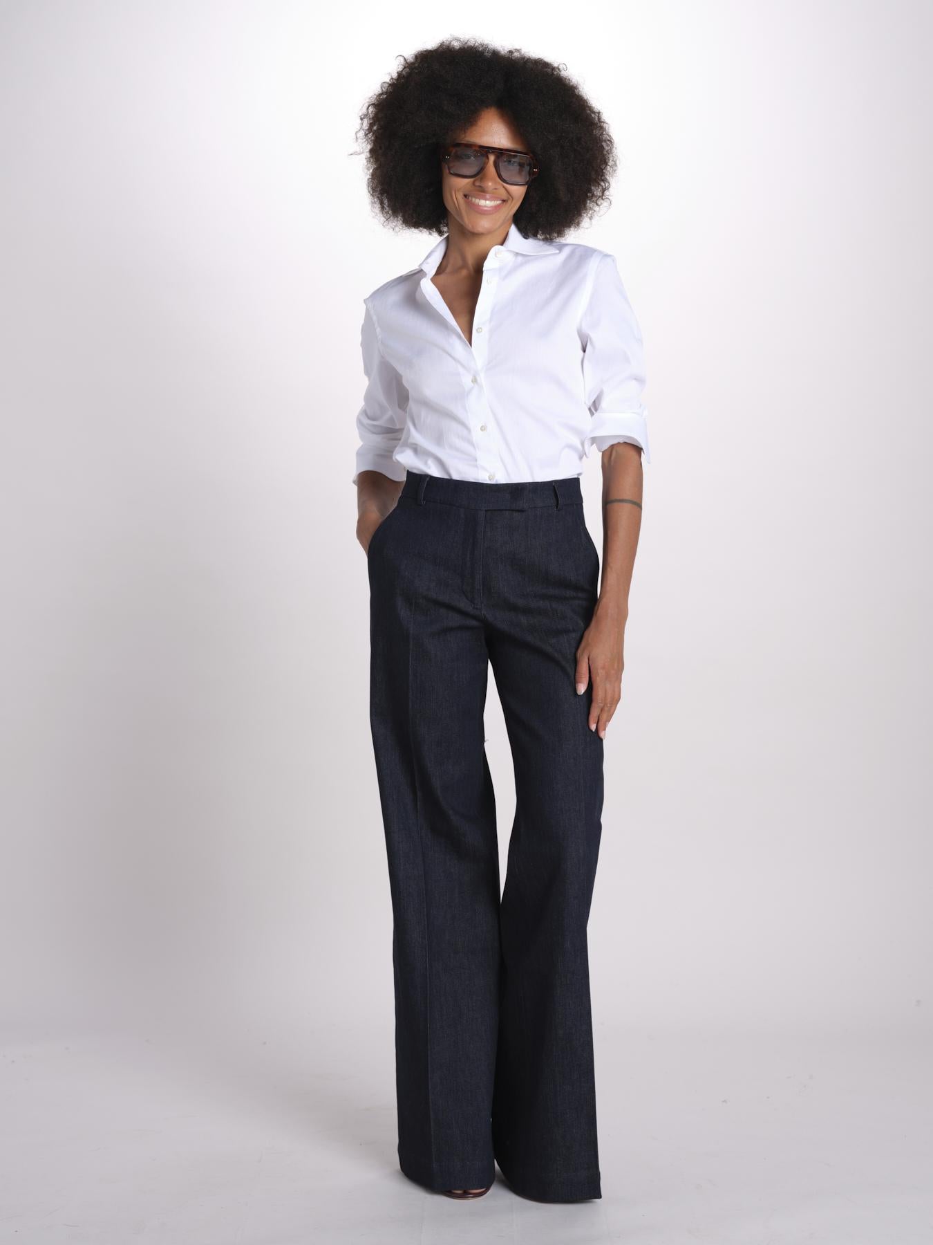 pantalone dritto in cotone MELODY 684 17015 quelledue 