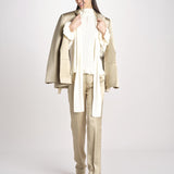 G051 camicia con collo alto e taschine G051-5111-1108 ECRU n21 