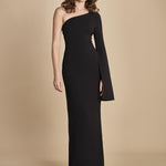 maxidress monospalla con manica a campana ALINA BLACK solace 