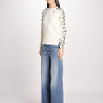 Tshirt in spugna con ricamo MEDROSE OFF WHITE jupe by jackie 
