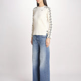 Tshirt in spugna con ricamo MEDROSE OFF WHITE jupe by jackie 