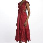 Abito RED BUTTERFLY ricamo farfalla 337217 RED farm rio 
