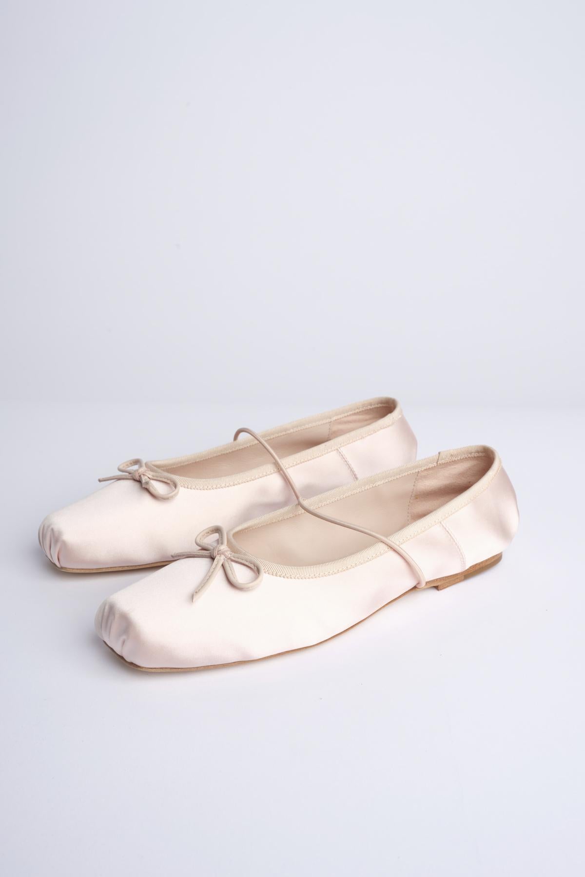 MIGNON ballerina in raso con punta quadrata F846SE1 BLS studio AMELIA 