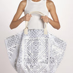 borsa grande SHQ-26E18 213 WHITE SILVER le daf 