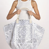 borsa grande SHQ-26E18 213 WHITE SILVER le daf 