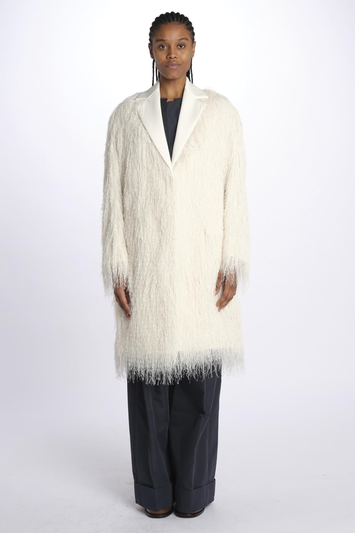 Cappotto OS FRINGE frange 80199FRG IVORY phillip lim 
