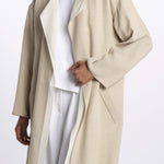 1632 cappotto lungo lino doppiato 1632 NATURAL dusan 
