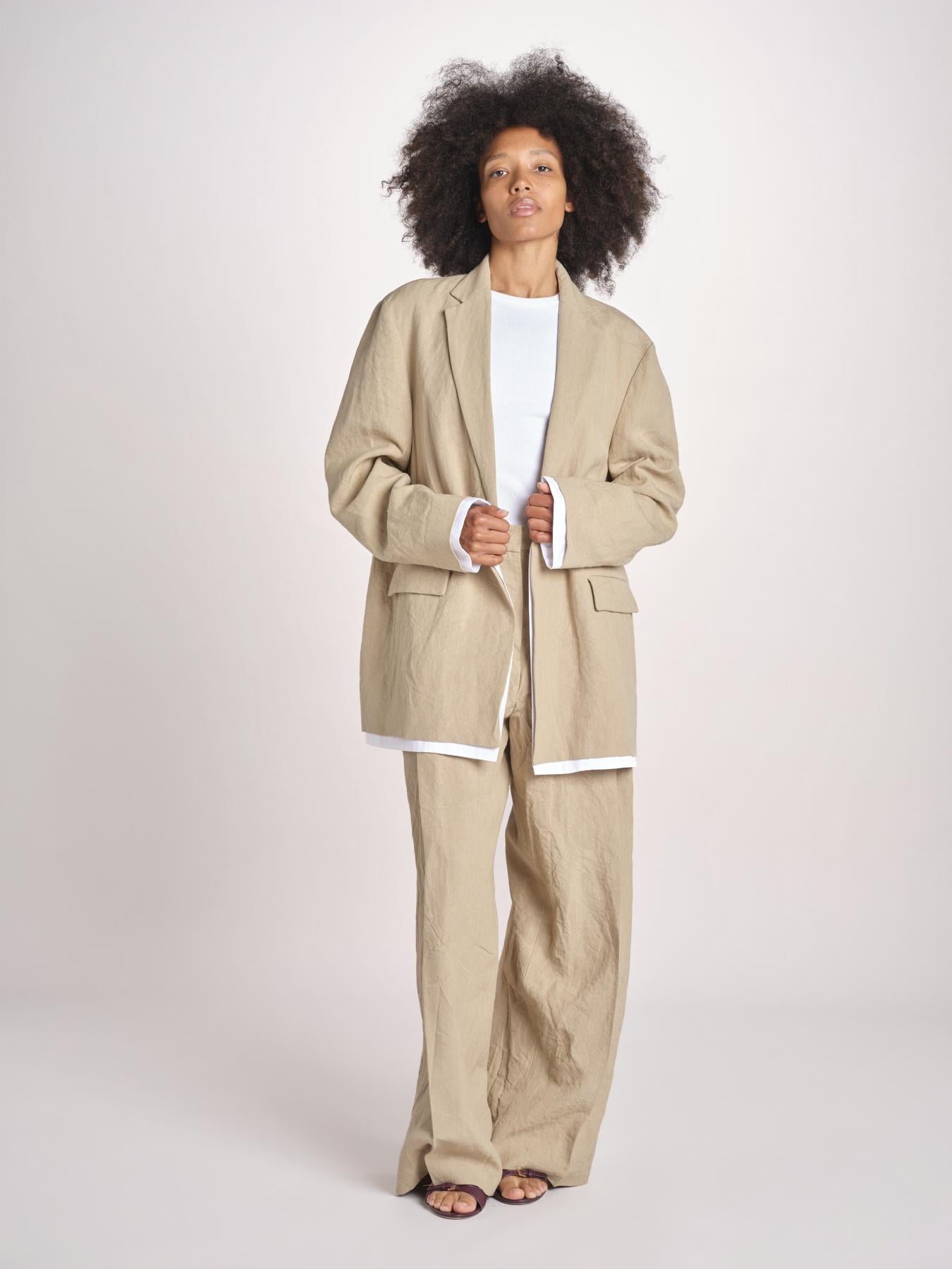 blazer over in lino L061-3640-1231 NOCCIOLA n21 