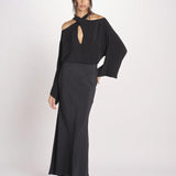 gonna lunga in seta 40702-412 NERO 88 federica tosi 