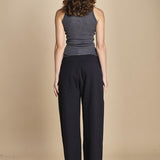 top americano a costine in lana merino LAU28 E14038 GRIGIO SCURO milaura 