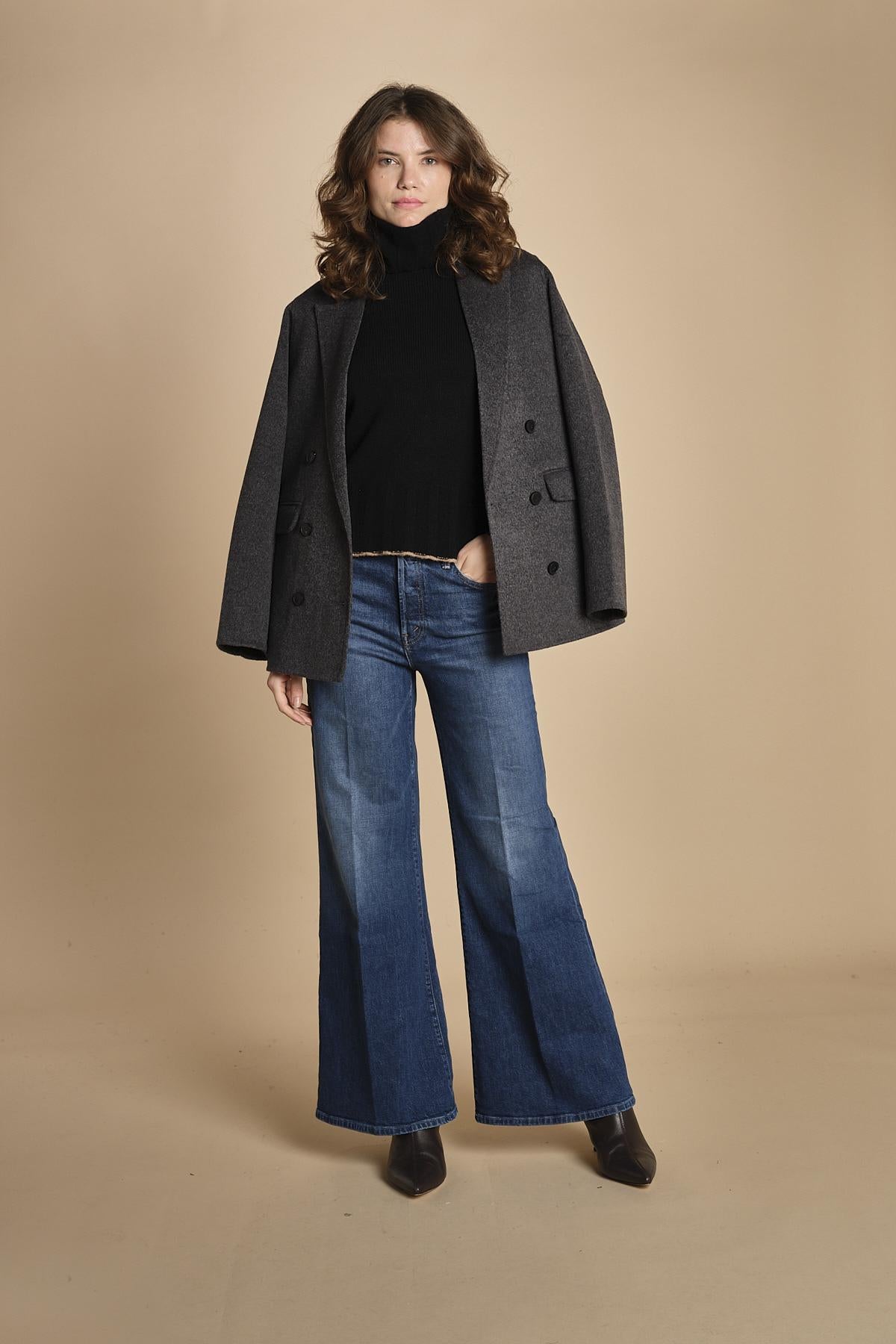 denim a zampa con bottoni THE TOMCAT ROLLER SKIMP 10115-259_A PFI (PERFECLY IMPERFETC) mother 