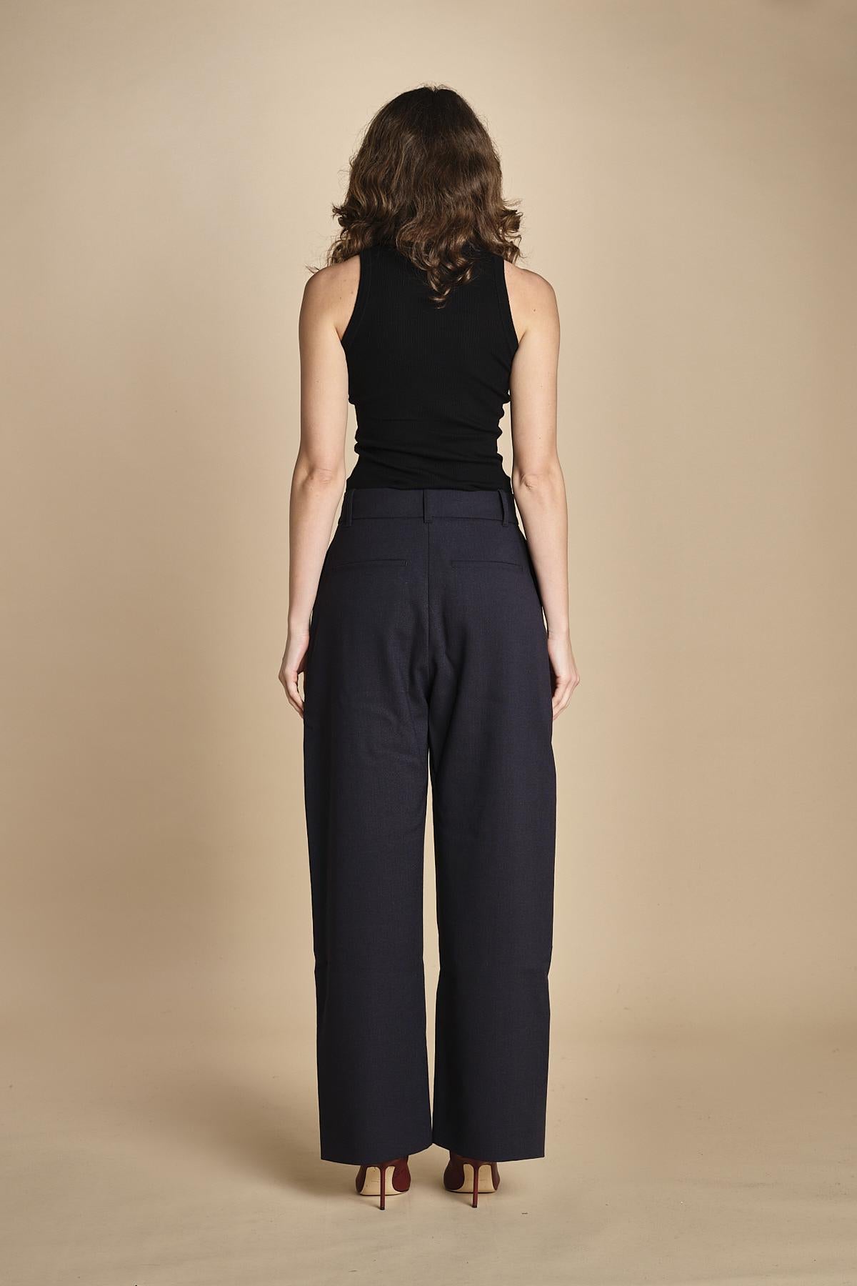 pantalone con zip TROUVI SNW DARKEST NAVY studio nicholson 
