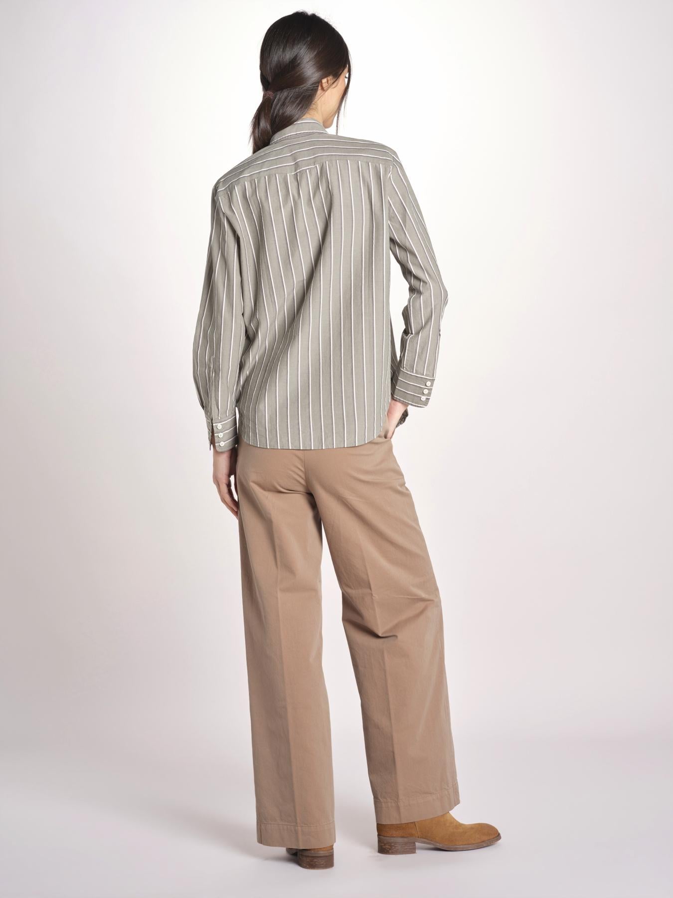 Camicia a righe con rouches P29D0GEMMA seaweed massimo alba 