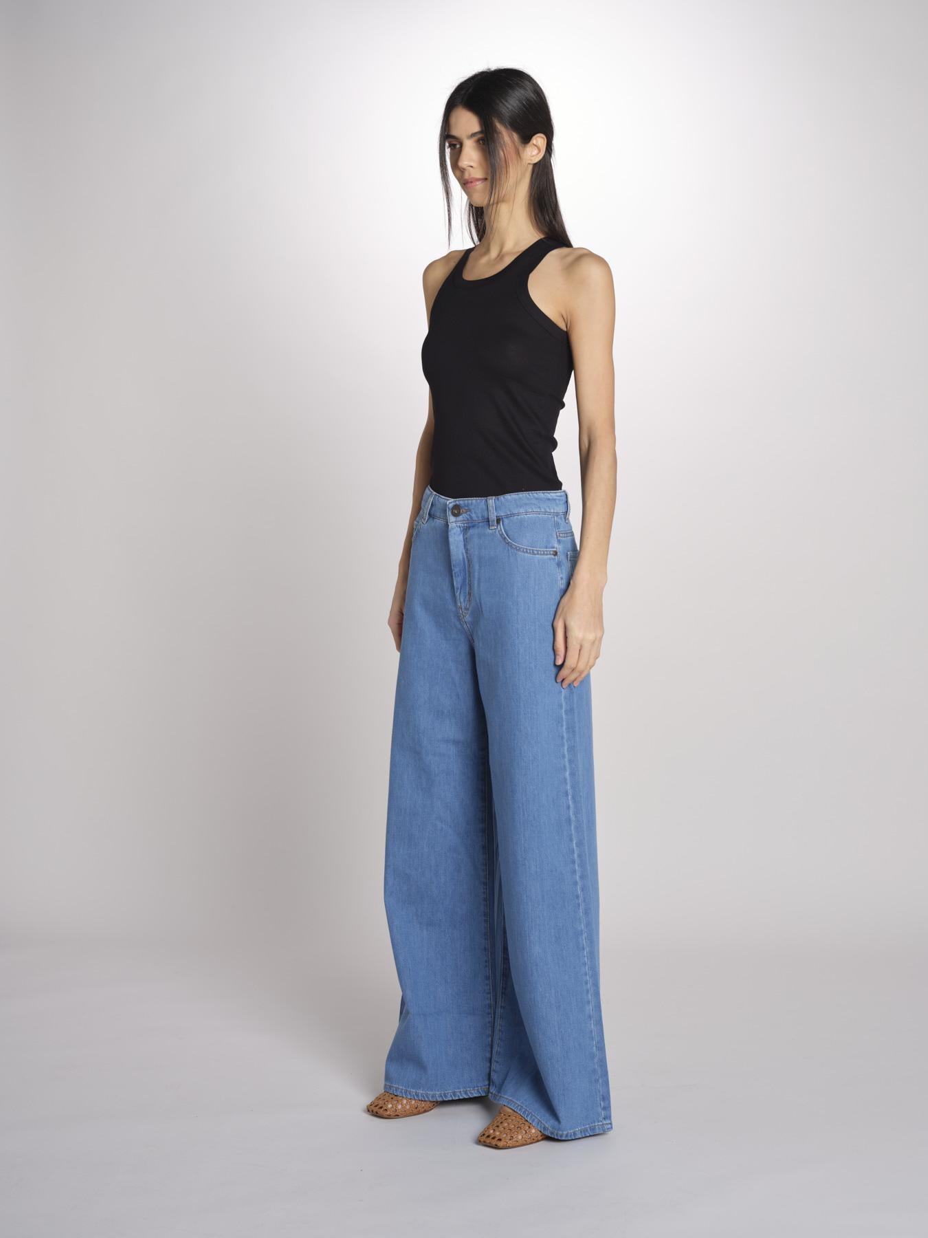 jeans 5 tasche dalla silhouette wide leg VEGA 2615181041600 002 BLU weekend maxmara 