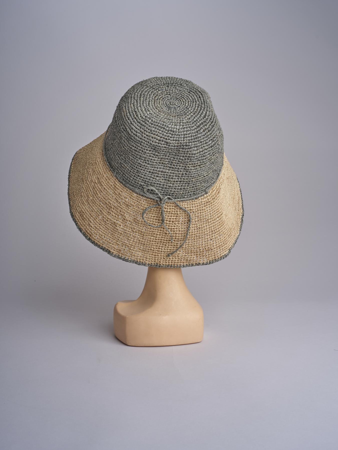 CAPELINE cappello in paglia bicolor DEMI CAPELINE CROCHET 01BG196 MULTI bagatelle france 
