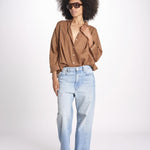 camicia righine over VT6406 BROWN zen ethic 
