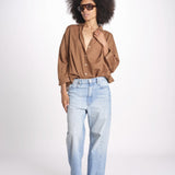 camicia righine over VT6406 BROWN zen ethic 