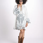 mini caftano con ricami fiori TESS LVSSS2026109 OFF WHITE lug von siga 