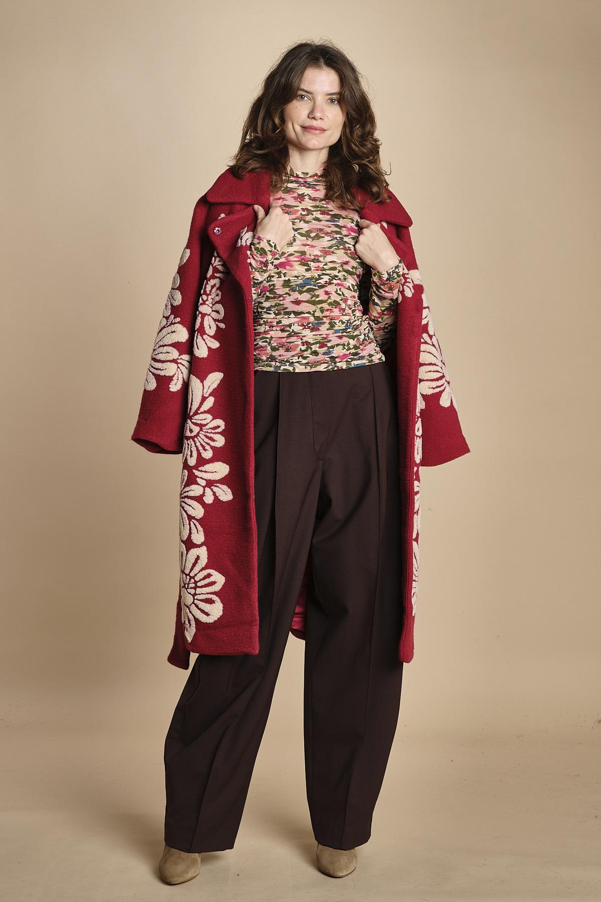 top in jersey a fiori IKAT TINY 339748 PINK farm rio 