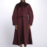 Bomber MERLOT CROPPED raso 4299 BURGUNDY rebecca vallance 