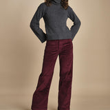 pantalone a zampa con taschine FAUVE WX BORDEAUX fam 