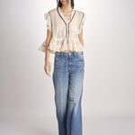 Camicia voille con rouches BOLLY ECRU mes demoiselles 