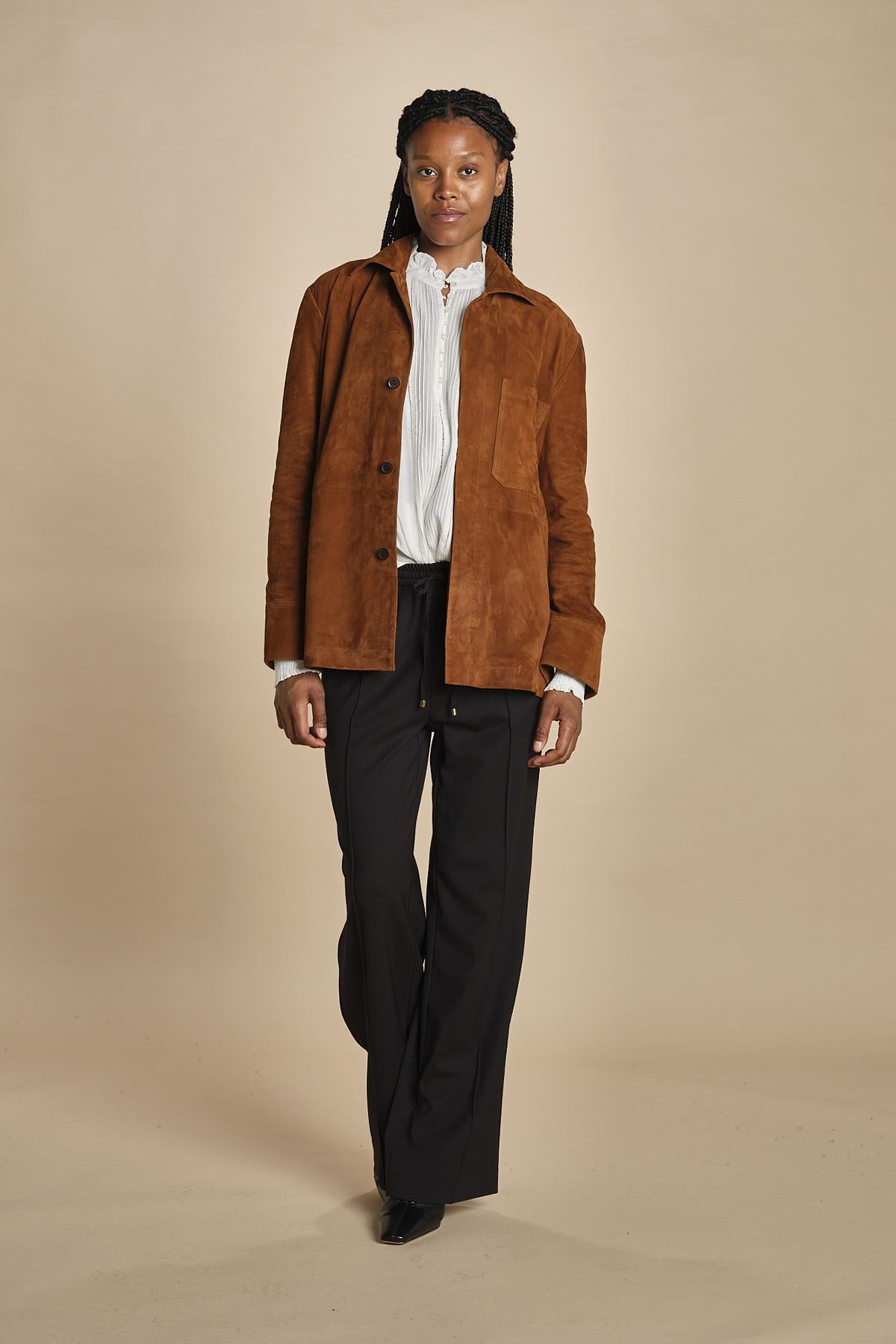 camicia in camoscio FLORYS 2HVH22-V02727 CHOCOLAT vanessa bruno 