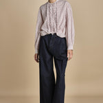 camicia voille lana con rouches MAGRITTE RED_WHITE CHECKS laurence bras 