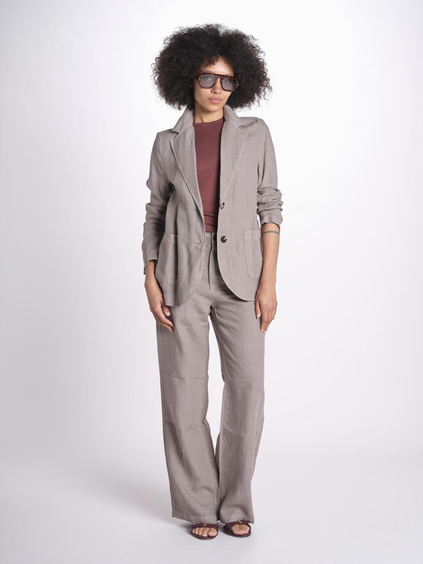 blazer due bottoni in lino LIVI STRUCURELINEN DOVE GREY true avenue 