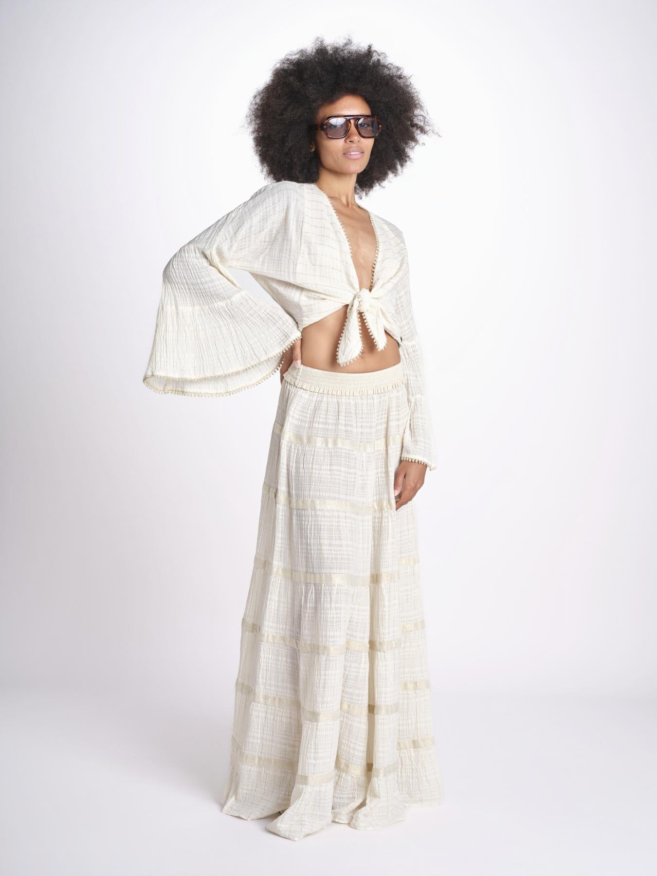 gonna lunga in lurex gessato SERENA OFF WHITE christianzen 