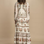 avito lungo con stampa cuori e rouches MAJESTIC HEARTS 346167 CREAM farm rio 