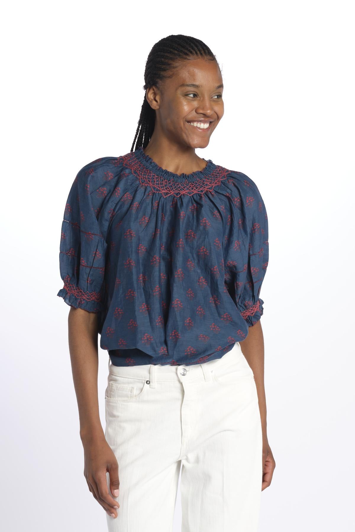 Camicia LINDI stampata punto smole 6499269 INDIGO m.a.b.e. 