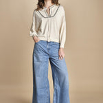 maglia over traforata BAUSCA ECRU ba&sh 