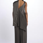 2857 top asimmetrico in crepe satin 2857 STONE MEDIUM dusan 