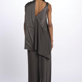 2857 top asimmetrico in crepe satin 2857 STONE MEDIUM dusan 