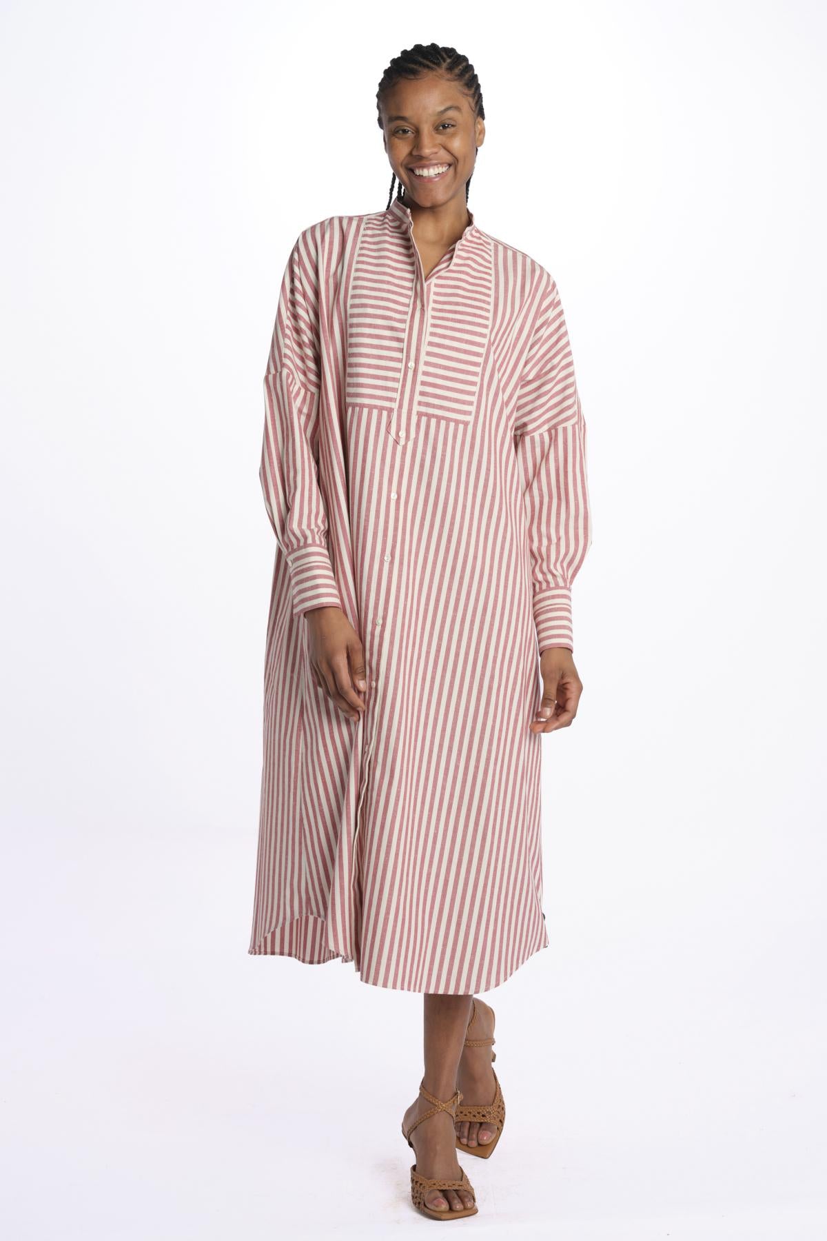 Chemisier BOY righe 14R539CO187 RED ines de la fressange 