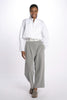 Pleated trousers with white belt