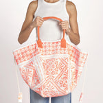 shopping quadrata dipinta a mano SHQM.26E18 O ORANGE FLUO le daf 