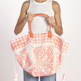 shopping quadrata dipinta a mano SHQM.26E18 O ORANGE FLUO le daf 