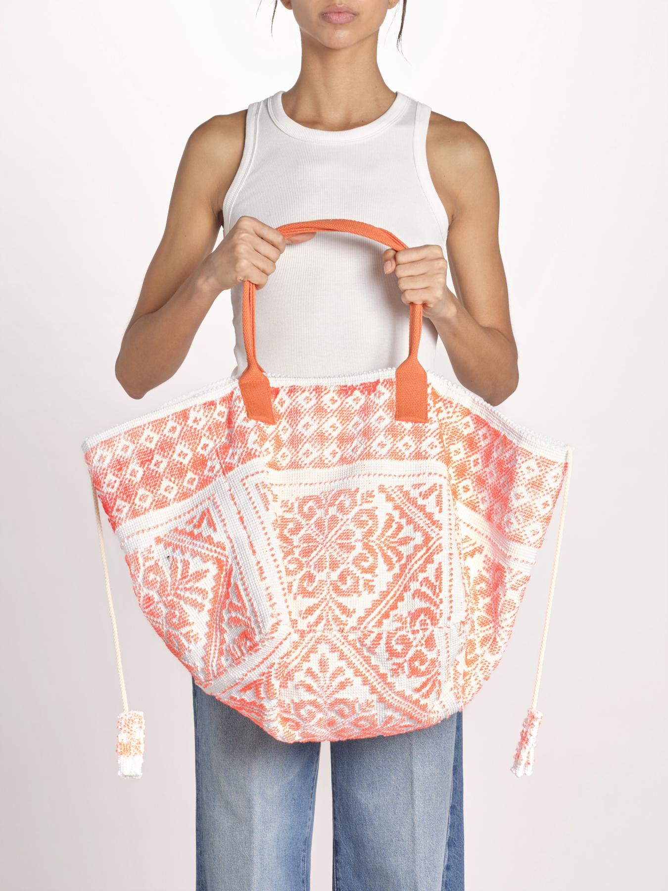 shopping quadrata dipinta a mano SHQM.26E18 O ORANGE FLUO le daf 