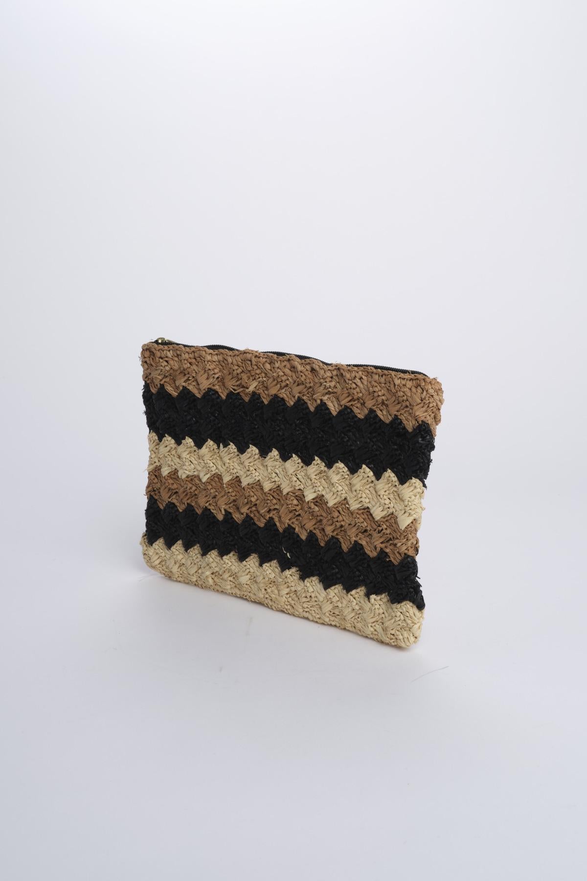 PERLA pochette a righe PERLA NERO camalya 