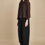 giacchina in camoscio con collo rotondo MILAS CHOCOLAT ba&sh 