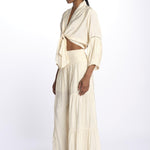 MARIA top con nodo e maniche lunghe MARIA SAND laraethnics 