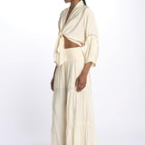 MARIA top con nodo e maniche lunghe MARIA SAND laraethnics 