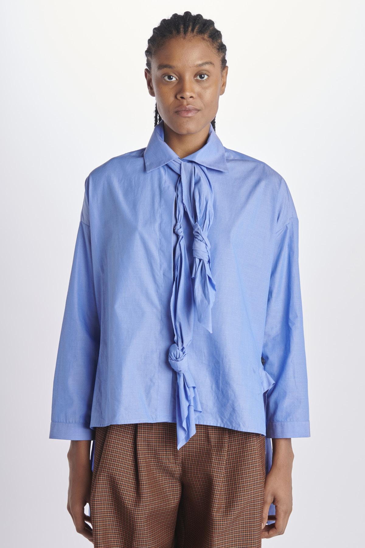  JDPF23SR15012993MAGGIESHIRT1 BLUE COTTON jejia 