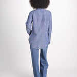 camicia uomo lino con automatici SABRILI DENIM milaura 