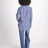 camicia uomo lino con automatici SABRILI DENIM milaura 