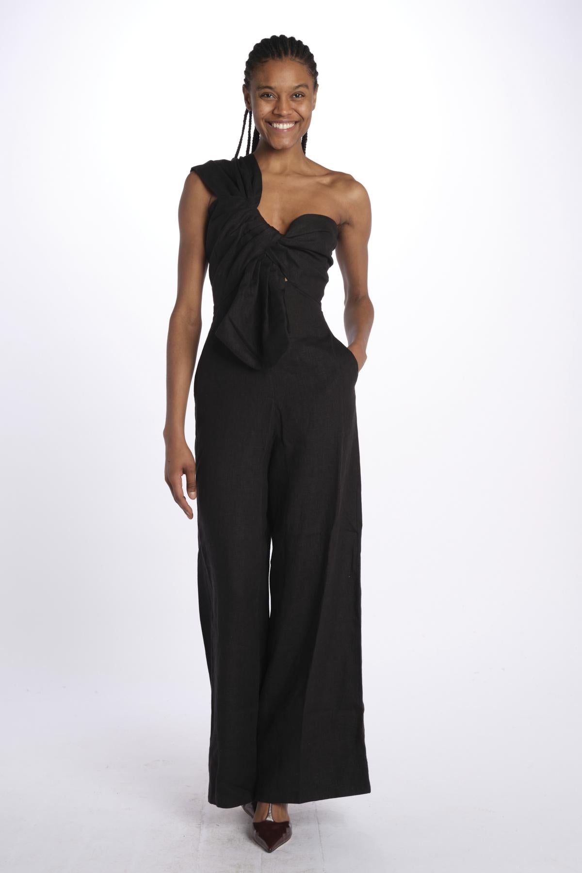 Tuta SOL con fiocco P044 037 BLACK just bee queen 